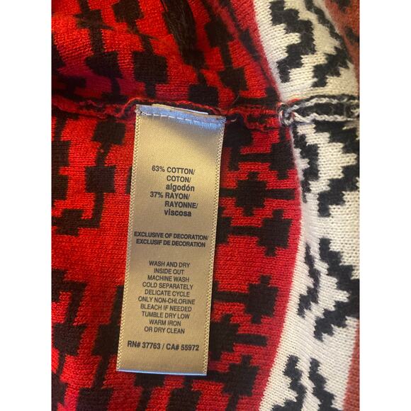 Rafaella Women’s Southwestern Print Fringe Cardigan Duster Size M - Picture 3 of 8